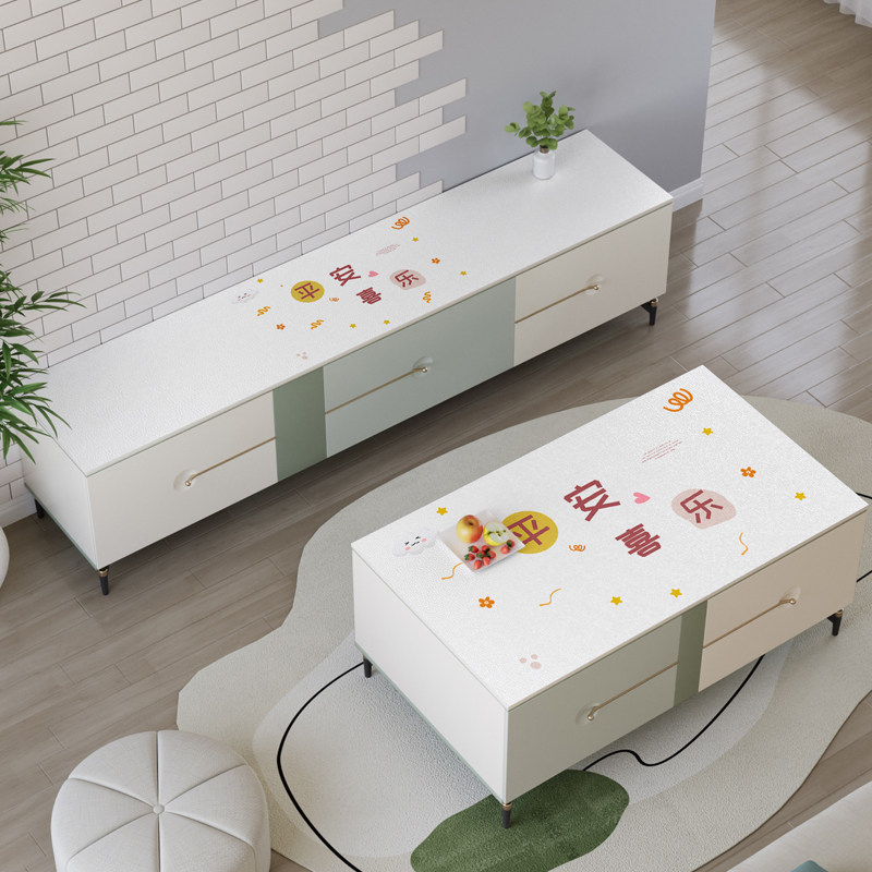 茶几电视柜桌布台面保护垫硅胶桌垫裁剪长条防水防烫免洗