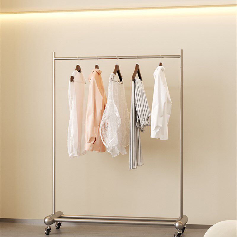 晾衣架锈钢单杆落地阳台家用支架室内卧室晒衣架多功能移动衣架