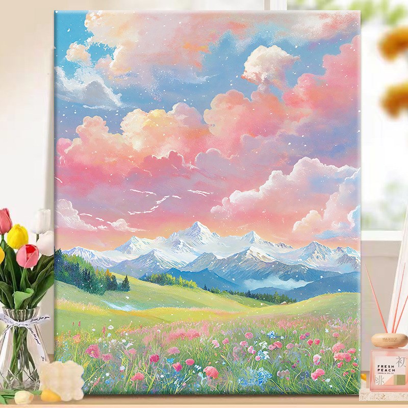 恰逢夏日-diy数字油画丙烯填充手绘手工风景系减压油彩涂色画