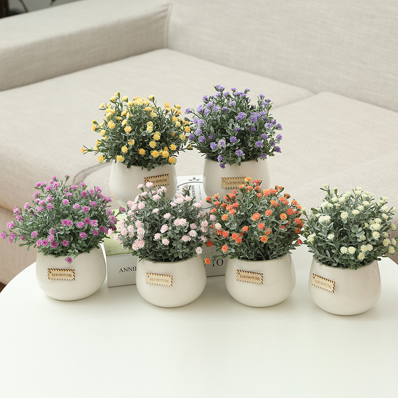 仿真绿植假花盆栽植物盆景家居摆件桌面装饰满天星仿真花客厅摆设