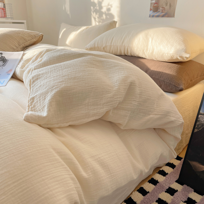 纯色水洗棉被单件非全棉简约风单人被罩1x200x230单双人