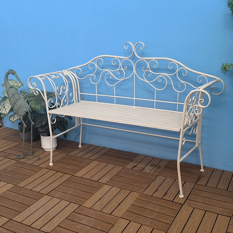 花园铁艺桌椅欧式复古双人靠背椅庭院阳台休闲铁长桌椅子三件装