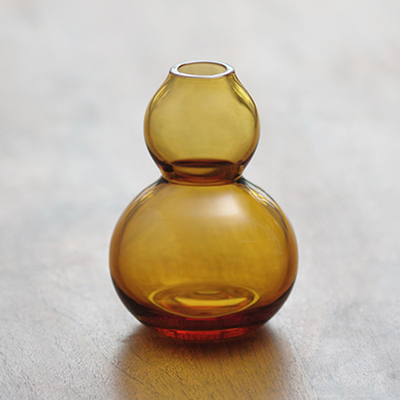 彩色葫芦花瓶仿生玻璃花器中式吉器宝瓶福禄花插水养花道茶道花器