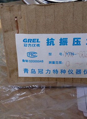 青岛冠力仪表YTN60ZT轴向耐震压力表油压表0.6,1,1.6,2.5等MPA