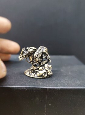 纯铜做旧神龙手办青龙摆件中国迷你袖珍盘龙工艺品摆件模型小礼品
