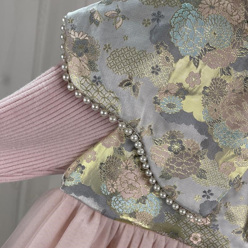 120-150 中大童女童国风连衣裙儿童秋冬中式年服裙