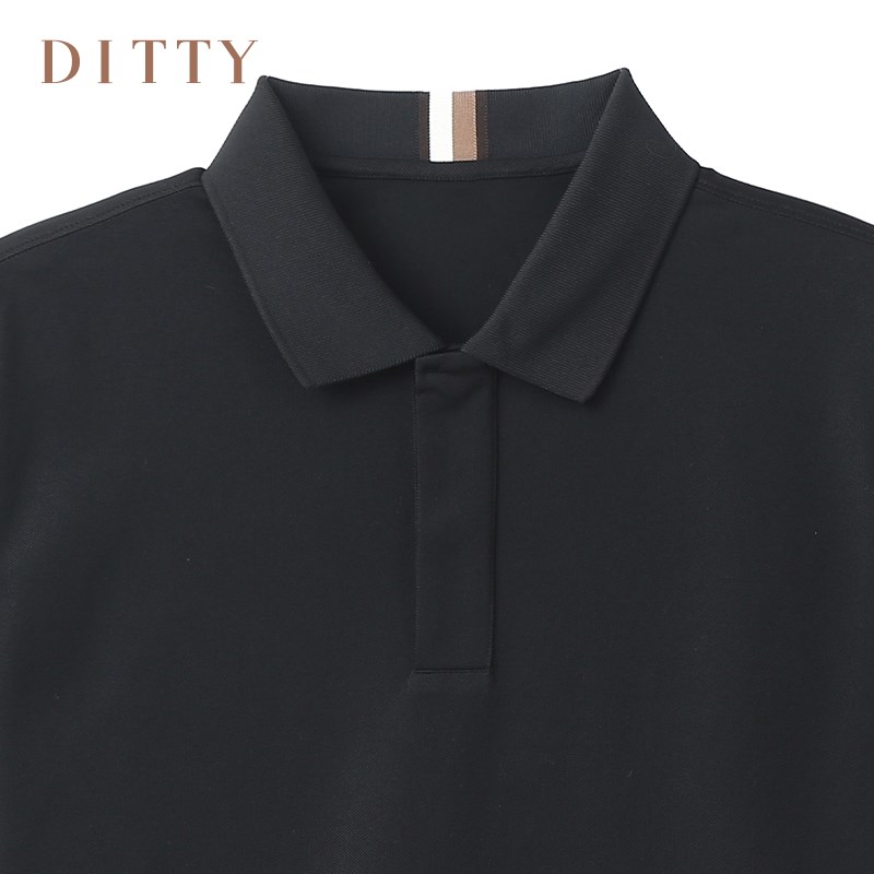 DITTY 2024夏季新款男士短袖针织衫POLO衫翻领薄款透气静奢绅装