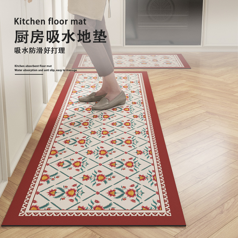 新款欧式厨房专用矽藻泥地垫防水防油可擦免洗脚垫防滑免清洗地毯