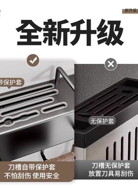 枪灰色厨房置物架免打孔不锈钢家用壁挂调味料组合筷子刀架收纳架