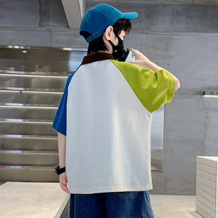 儿童装男童短袖t恤夏装2023年新款中大童纯棉夏款男孩上衣夏季潮