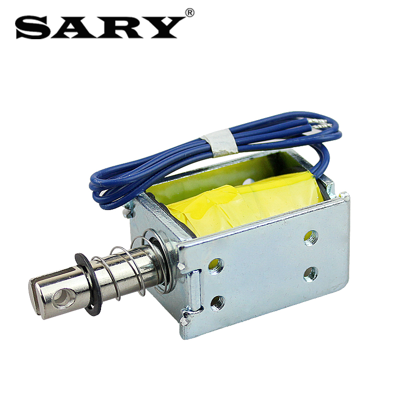 LY-078电磁锁小型贯穿式0837牵引直流电磁铁推拉式12V电动伸缩杆