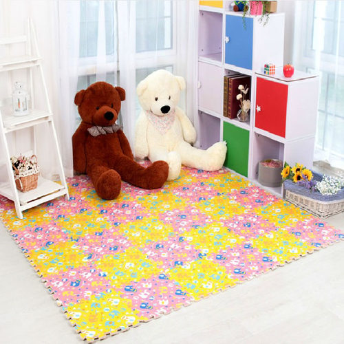 明德田园风覆膜泡沫地垫儿童拼接地板垫60cm大号宝宝爬行垫整包价