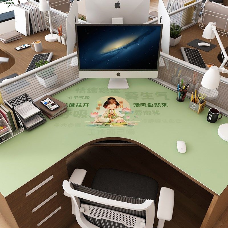 转角书桌垫拐角l型弧形 学习写字台电脑工位办公室桌布桌面保护垫