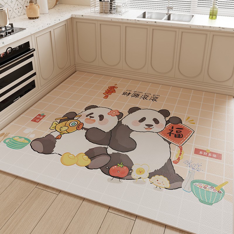 蒸蒸日上厨房地垫防滑防油防水皮革可擦免洗pvc耐脏脚垫家用地毯