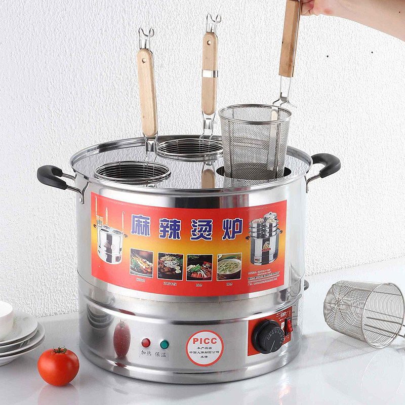 麻辣烫炉电热煮面炉早餐机蒸包炉熬汤桶汤面桶关东煮小吃小笼包炉