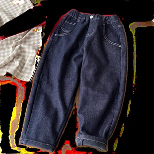 高含棉&软软的 宽松版型男童加绒牛仔裤 一体绒 秋冬加厚长裤棉裤