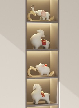 客厅转运旺宅酒柜装饰摆件高级感博古架电视柜软装办公室乔迁礼物