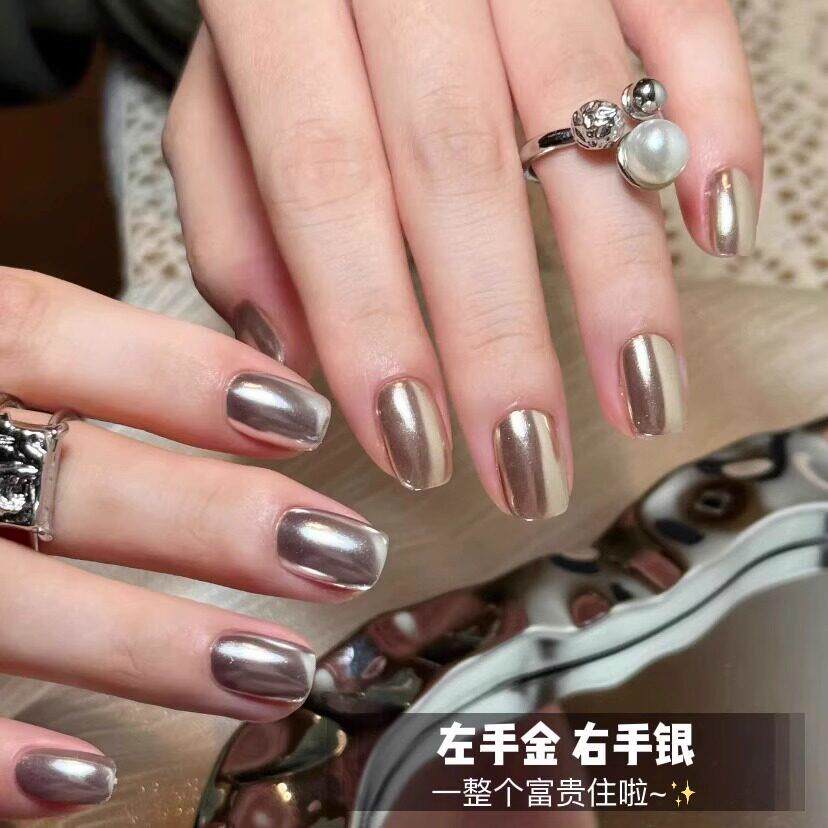 2025新款指甲油招财金镜面手脚趾显白女免烤持久快干 干不可撕拉