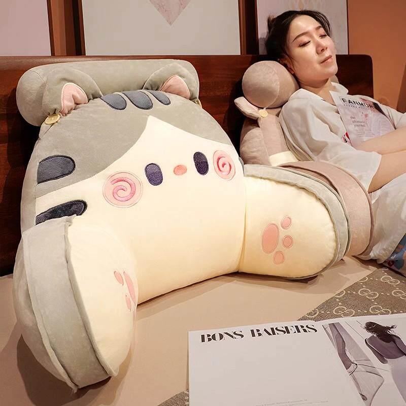 日本床上靠垫办公室腰靠护颈枕头靠背座椅记忆棉腰垫学生头枕腰枕