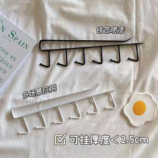 宿舍长排挂钩书桌下门后帽子发饰挂架书包挂衣架免打孔杯子收纳架