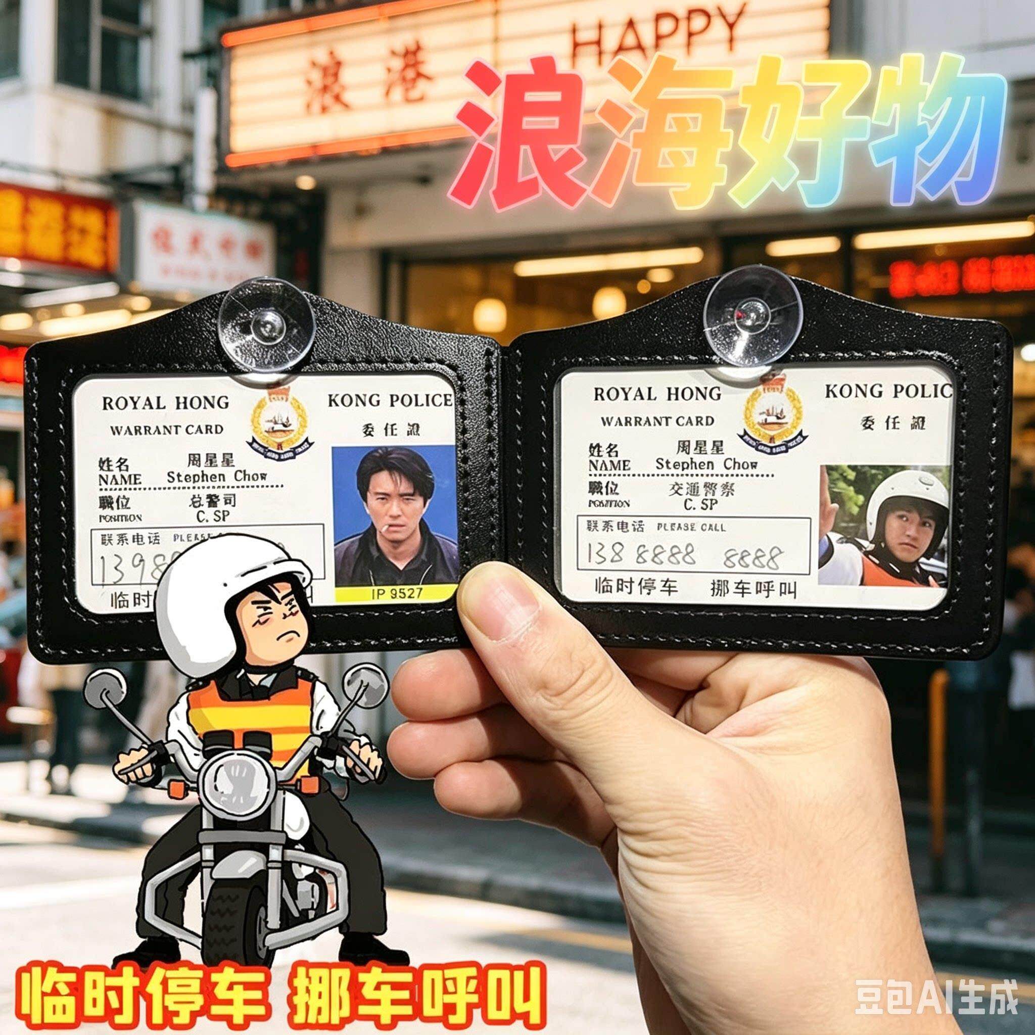 【买一送一】周星星9527挪车电话号码牌逃学威龙无间道工作证HQ