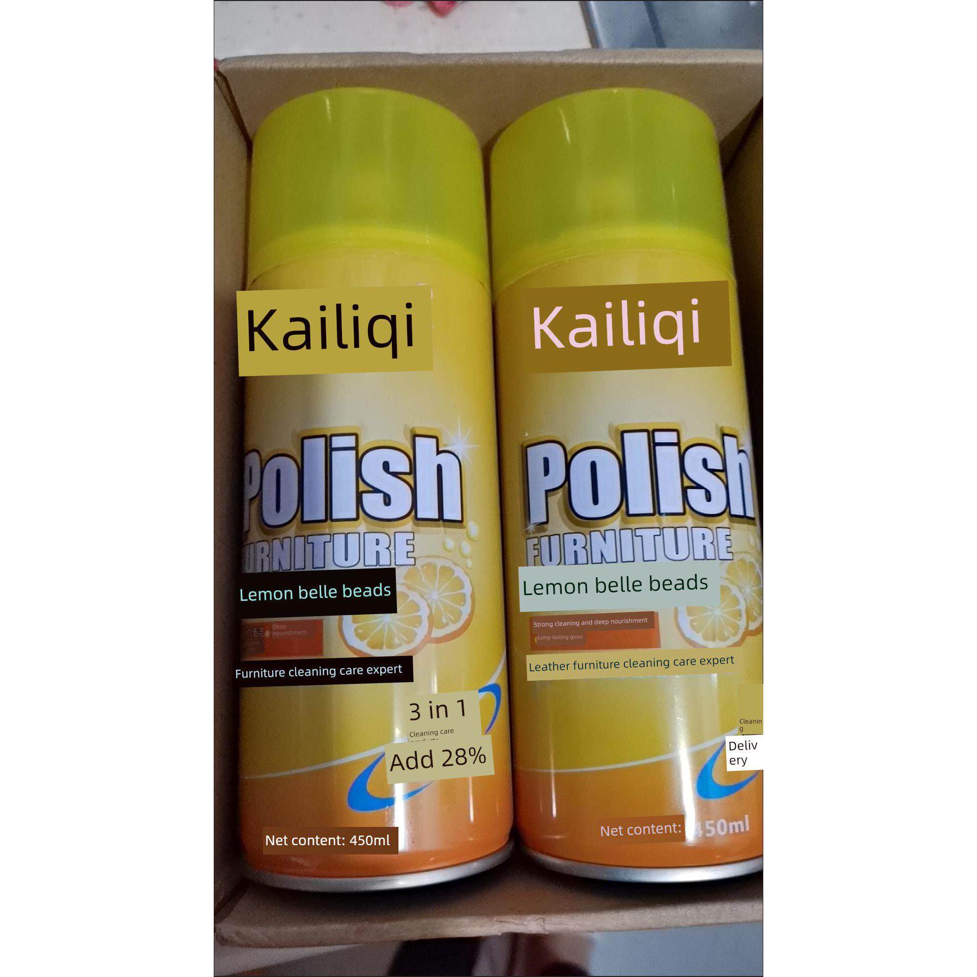 【4瓶】凯立奇柠檬百丽珠汽车皮革皮具清洗上光蜡护理剂家具木地