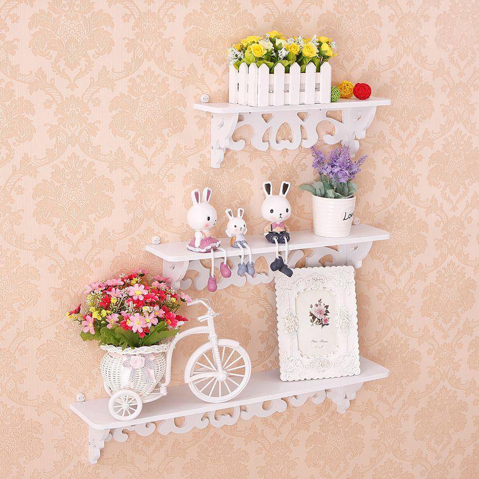 墙上置物架墙壁装饰卧室墙面壁挂架一字隔板搁板电视背景套三架子