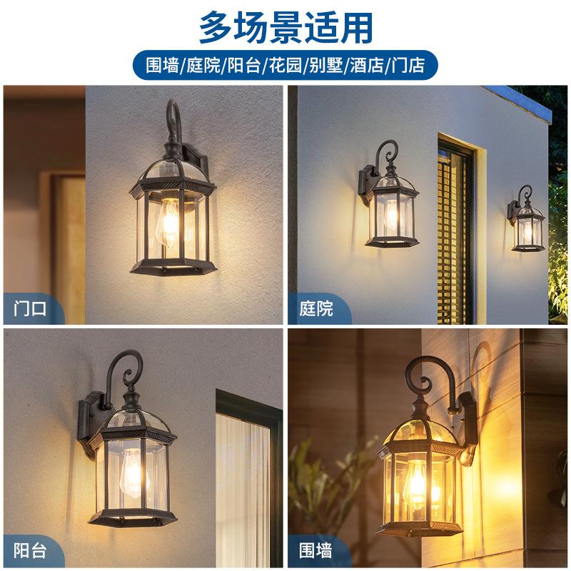 户外壁灯别墅庭院外墙灯新中式大门两侧柱子灯花园阳台复古墙壁灯