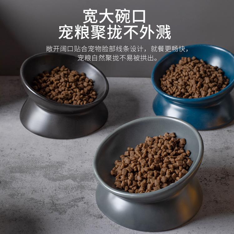 陶瓷碗猫碗狗碗宠物碗平口斜口高脚保护颈椎狗狗猫咪食盆宠物用品
