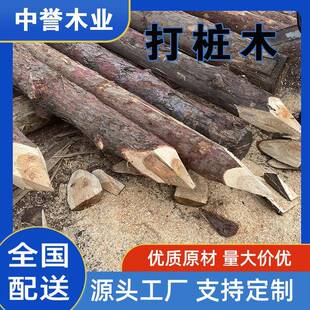 杉木桩河道打桩木方木原木防汛防洪木桩精品檩条园林绿化支撑杆