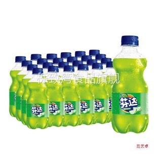 芬达苹果味含汽饮料迷你300mlx24瓶整箱可口可乐汽水碳酸饮料