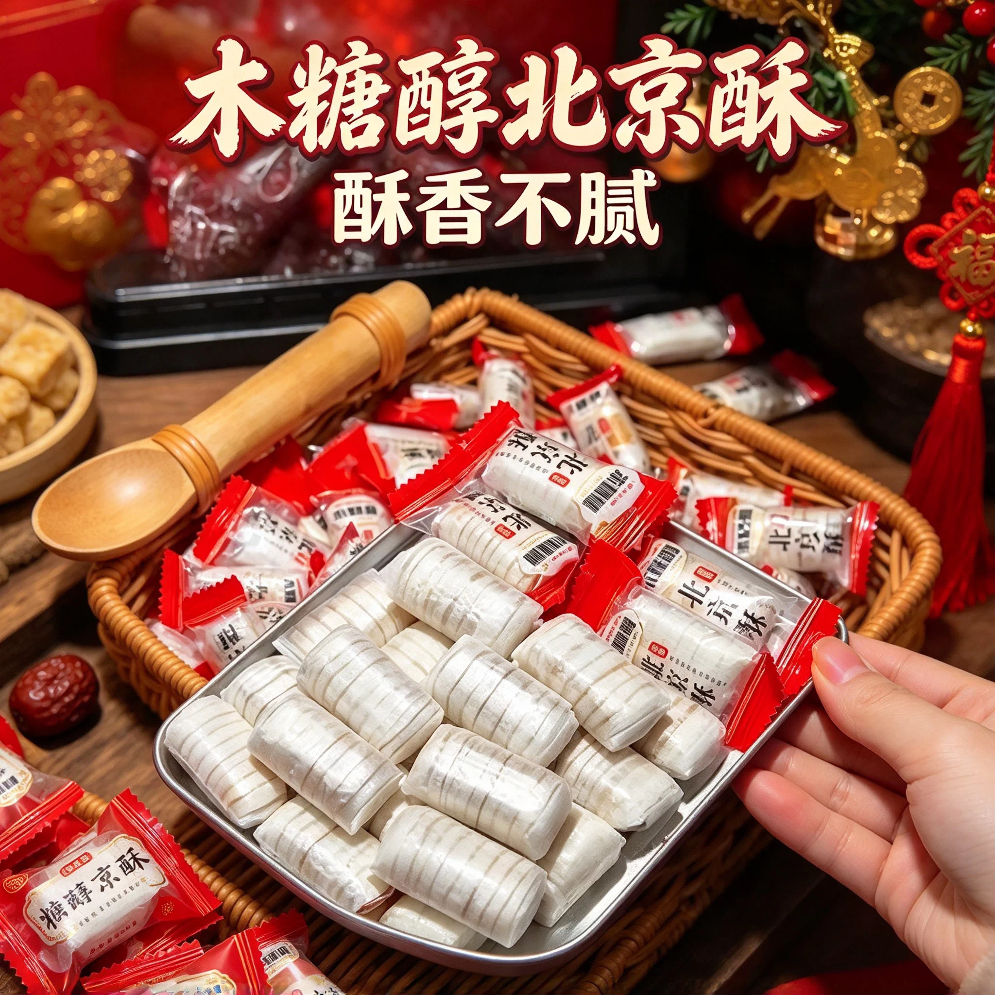 木糖醇无蔗糖老式酥糖怀旧零食