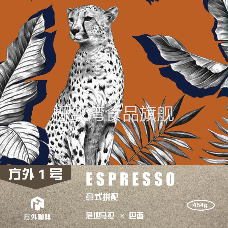 方外1号 危地马拉&巴西 中深烘焙 意式拼配浓缩咖啡熟豆454克袋装