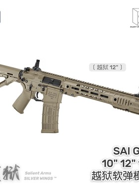 SalientArmsl SAI版GRY 越枪精击SR16金属改装定制 软弹狱模型银