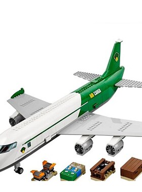 中国积玩城市系列货运机场6002机民用客K机大型飞2男孩子拼装木具