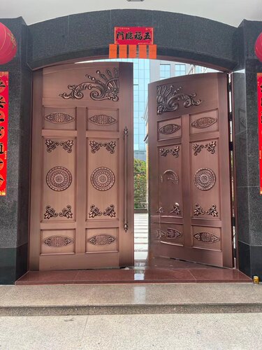洛阳紫铜304不钢镀铜高端防盗门仿铜门别墅自建房高端大门庭院门