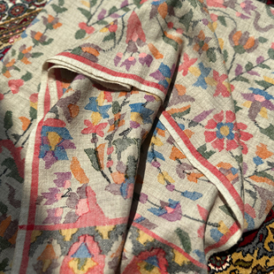 QR认证手纺线原绒藏品复古色羊绒卡尼披肩围巾