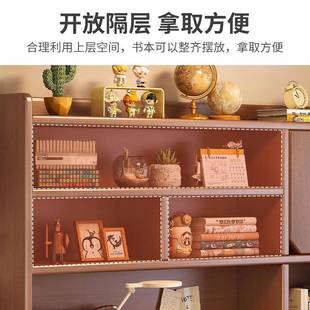 实木书桌书架一体书柜家用小户型电脑桌子卧室学生成人学习写字台