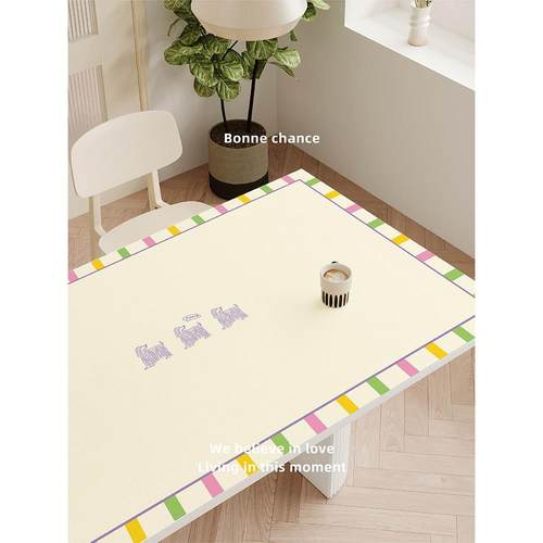 简约i油ns粉餐垫桌PVC桌布防水防免洗隔热长方BEP形茶几桌面保护