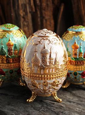 家欧式牙意签盒XVH用创动牙签罐手压自按压牙签桶高档金属蛋形牙