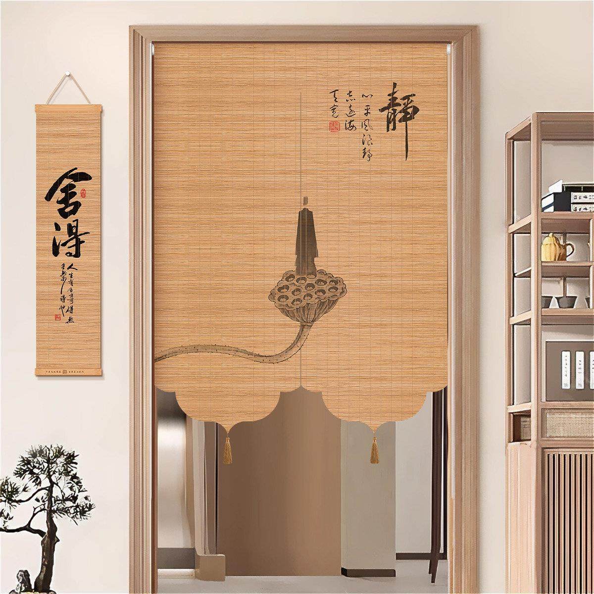 中式竹禅意系断列风20240923门帘隔帘卧室客厅隐私遮水挡半帘玄关