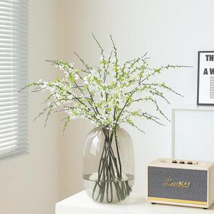 轻奢高档玻璃大肚花瓶摆客厅落地插高件级感雪柳花马植DAAS-S醉木