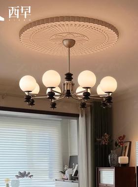 烁影法式覆古客厅吊灯高端i中古vntage灯级高灯魔豆大厅MD-03-5卧