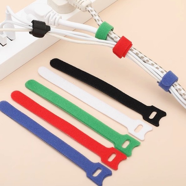 自粘魔术贴扎带T型理线器数据线耳机电脑电源线固定捆绑收纳整理