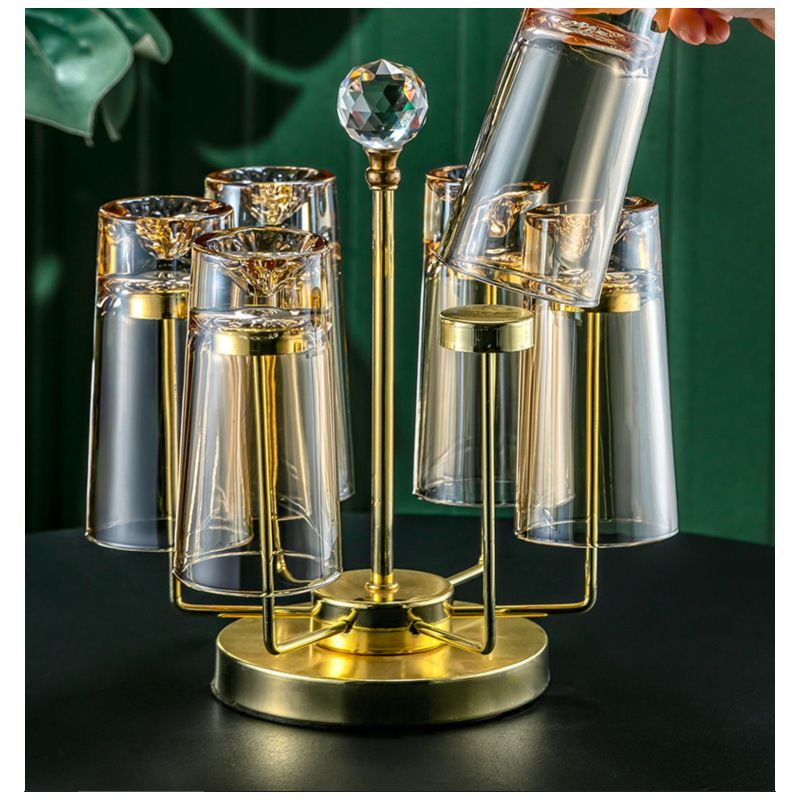 轻奢琥珀色水杯套装家用待客喝水杯子泡绿茶专用玻璃杯耐高温套装