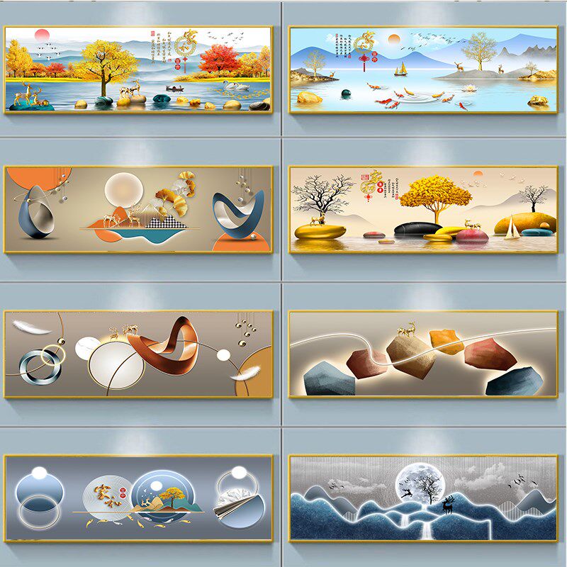 卧室墙面装饰画现代简约客厅沙发背景壁画晶瓷画宾馆酒.店床头挂