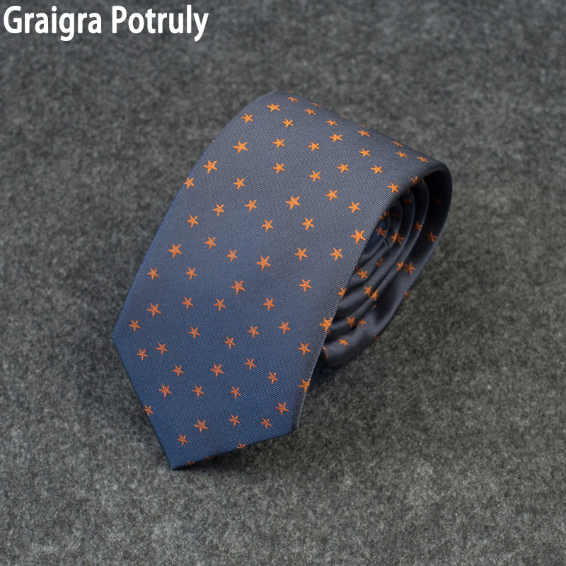 领带五角星色织提花超细纤维休闲