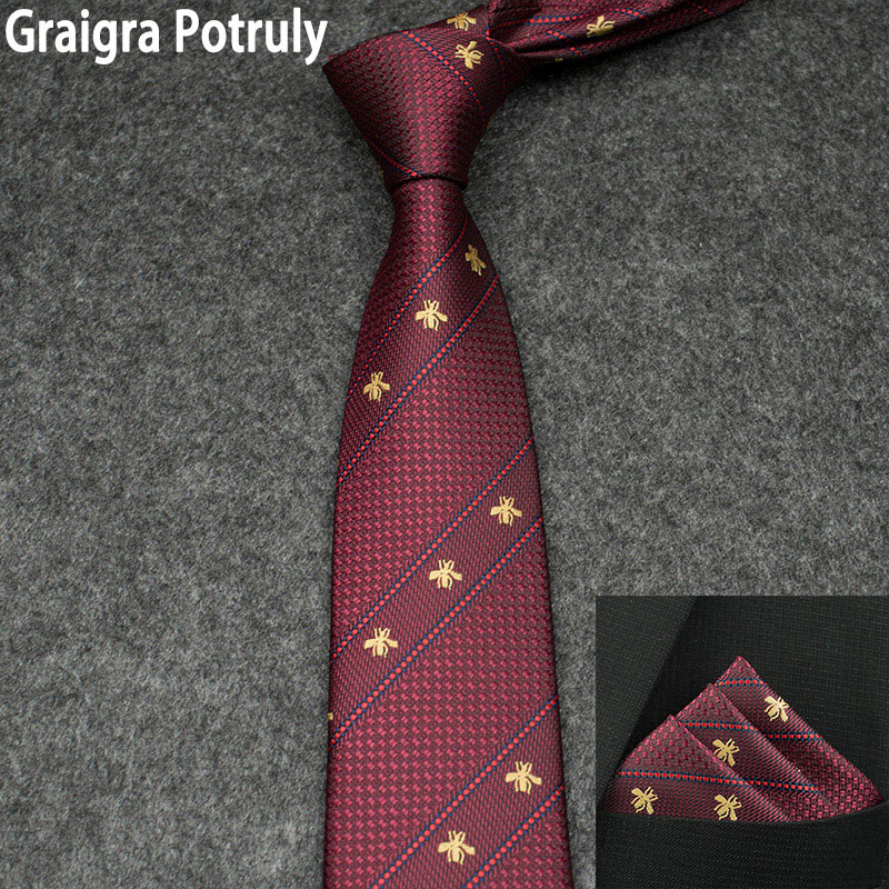 小蜜蜂领带色织提花超细纤维休闲