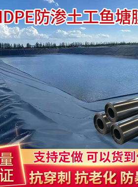 鱼塘防渗膜鱼h池护坡防水布养殖专用土工膜黑色塑料布复合地膜加