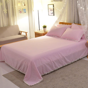 2.0米被单床单 1.8 ins网红梨花毛球球床单单件学生宿舍1.2m 1I.5